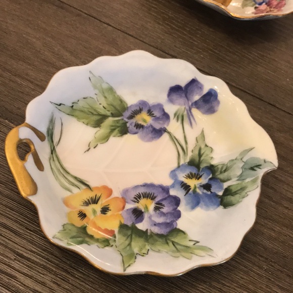 Vintage serving plates lemon servers nappy dishes hand painted R Allen 1950’s 3 - Picture 9 of 16